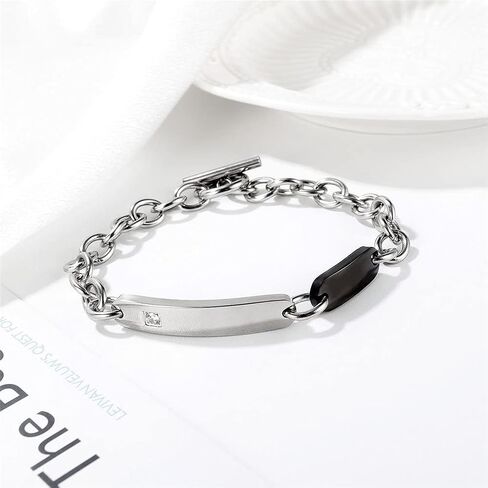 Stainless Steel Sobriety Bracelets, Inspirational Mantra Engarved One Day at a Time Chain Bracelet, Personalized AA AF Alchohol Addiction Recovery Bracelet Jewelry Gift for Men Women, Customizable in Saudi Arabia