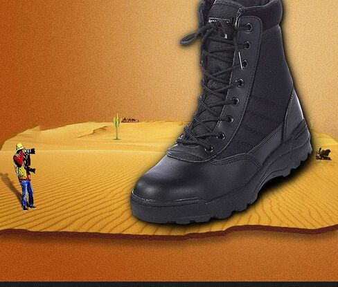 Tebapi Mens Backpacking Boots Military Leather Boots for Men Bot Infantry Tactical Boots Army Bots Army Shoes Hombre in Kuwait