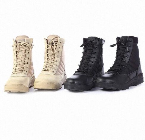 Tebapi Mens Backpacking Boots Military Leather Boots for Men Bot Infantry Tactical Boots Army Bots Army Shoes Hombre in Kuwait