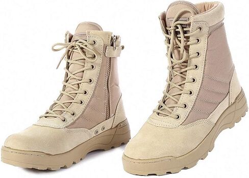 Tebapi Mens Backpacking Boots Military Leather Boots for Men Bot Infantry Tactical Boots Army Bots Army Shoes Hombre in Kuwait