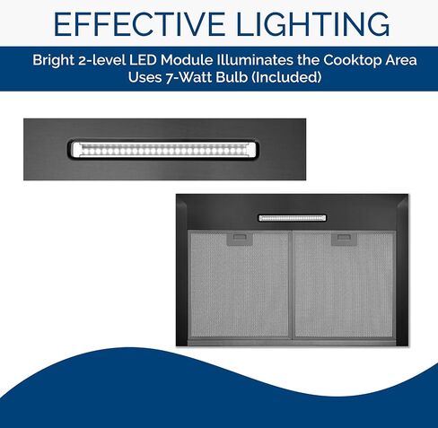 Broan-NuTone EW4830SS Stainless Steel LED, 400 CFM, 30-inch Wall-Mount Convertible Chimney-Style Range Hood with 3-Speed Exhaust Fan and Light in Saudi Arabia