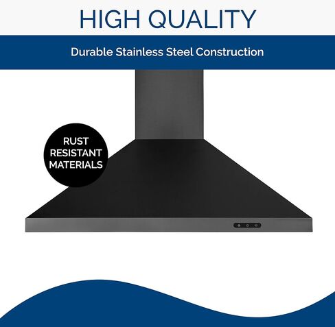 Broan-NuTone EW4830SS Stainless Steel LED, 400 CFM, 30-inch Wall-Mount Convertible Chimney-Style Range Hood with 3-Speed Exhaust Fan and Light in Saudi Arabia