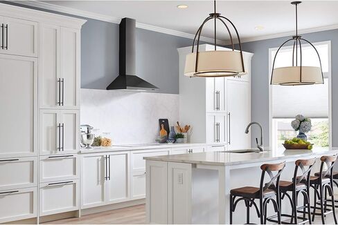 Broan-NuTone EW4830SS Stainless Steel LED, 400 CFM, 30-inch Wall-Mount Convertible Chimney-Style Range Hood with 3-Speed Exhaust Fan and Light in Saudi Arabia