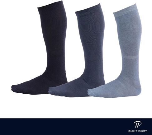 Pierre Henry Over the Calf Socks for Men (9 pairs) | Cotton Over the Calf Dress Socks | Long Socks Designed to Stay up 12+ hr | Makeover XI - Strictly Solid (Size 7-11) (9-pairs)… in Saudi Arabia