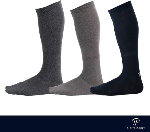 Pierre Henry Over the Calf Socks for Men (9 pairs) | Cotton Over the Calf Dress Socks | Long Socks Designed to Stay up 12+ hr | Makeover XI - Strictly Solid (Size 7-11) (9-pairs)… in Saudi Arabia