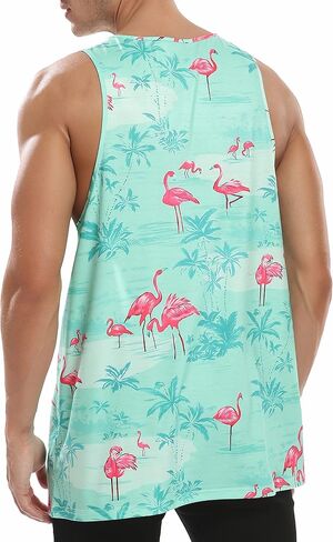 Men Floral Summer Tank Tops Hawaii Casual Tops Loose Fit Novelty Sleeveless T-Shirts in Saudi Arabia