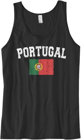 Cybertela Men's Faded Distressed Portugal Flag Tank Top in Saudi Arabia