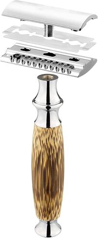 Grandslam Double Edge Safety Razor + 10 Blades Safety Razor with Handmade Long Natural Bamboo Handle Eco Friendly Safety Razors for Women/Men Ladies Shaver in Saudi Arabia
