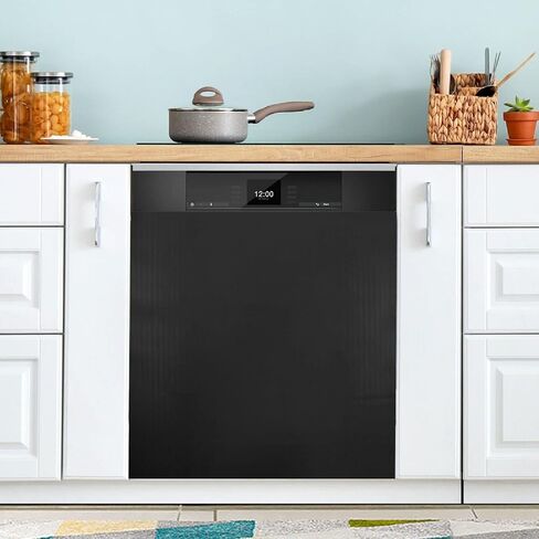 Black Dishwasher Magnet Cover Washing Machine Cover Decal Refrigerator Magnetic Stickers Kitchen Indicator Magnetic Plate Wallpaper 23x26in in Kuwait
