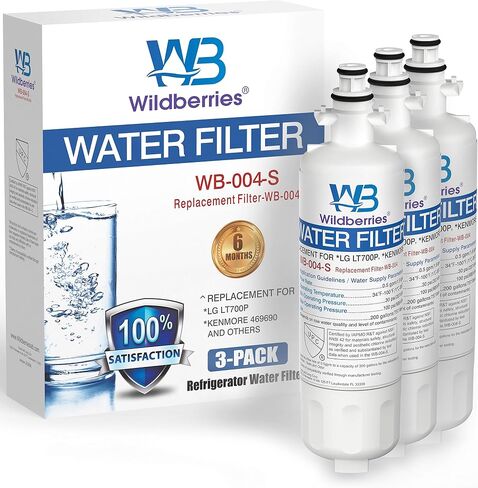 استبدال فلتر مياه ثلاجة Wildberry لـ LT700P، Kenmore 469690، LG ADQ36006101، LFDS22520S، LFX31945ST، LFX31925ST، LFX30766S، LFXC24726، LFXS24623، LSFXC2476S، حزمة من 3 in Kuwait
