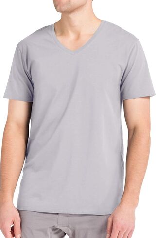 Fishers Finery Men's Classic V-Neck Comfort Soft Keep Tucked Undershirt - Breathable Cotton Modal Blend T-Shirt in Kuwait