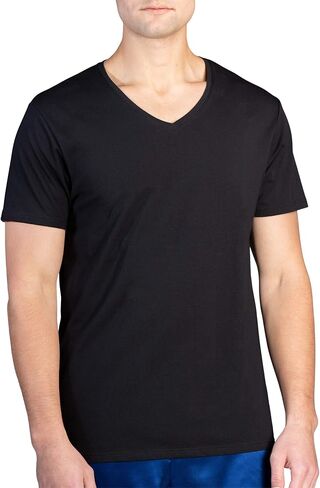 Fishers Finery Men's Classic V-Neck Comfort Soft Keep Tucked Undershirt - Breathable Cotton Modal Blend T-Shirt in Kuwait