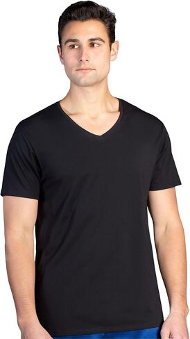 Fishers Finery Men's Classic V-Neck Comfort Soft Keep Tucked Undershirt - Breathable Cotton Modal Blend T-Shirt in Kuwait