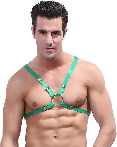 Mens Body Chest Harness Belt Punk Shoulder Tank Top Cage Belt Strap Cosplay Clubwear Costume in Kuwait
