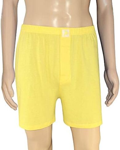 Biagio Mens Solid Light Gold Color BOXER 100% Knit Cotton Shorts in Saudi Arabia