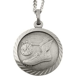 Nickel Silver Saint Christopher Athlete Sports Medal Pendant, 3/4 Inch in Saudi Arabia
