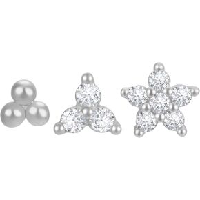 Set of 3 Single Studs in Sterling silver 925 Sterling Silver 18K Gold Plated Small Stud Earrings Set | Screw Back Studs | Tiny Cartilage Earring | Second Hole Earring in Kuwait