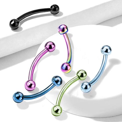 Titanium IP Over 316L Surgical Stainless Steel Curved Barbell in Saudi Arabia