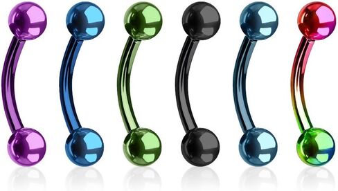 Titanium IP Over 316L Surgical Stainless Steel Curved Barbell in Saudi Arabia