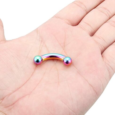 Kridzisw PA Ring 2G 4G 6G 8G Internally Threaded Curved Barbell 12mm 16mm Colorful Bar 316L Surgical Steel Pierced Body Jewelry Sold Individually in Saudi Arabia