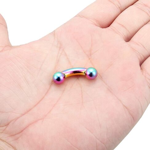 Kridzisw PA Ring 2G 4G 6G 8G Internally Threaded Curved Barbell 12mm 16mm Colorful Bar 316L Surgical Steel Pierced Body Jewelry Sold Individually in Saudi Arabia