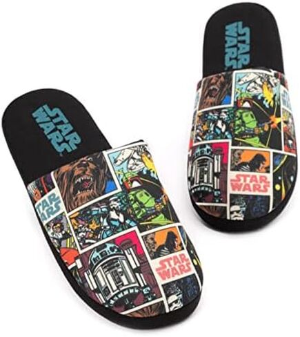 شبشب ستار وورز للرجال والبالغين حذاء أسود سهل الارتداء للمنزل in Saudi Arabia