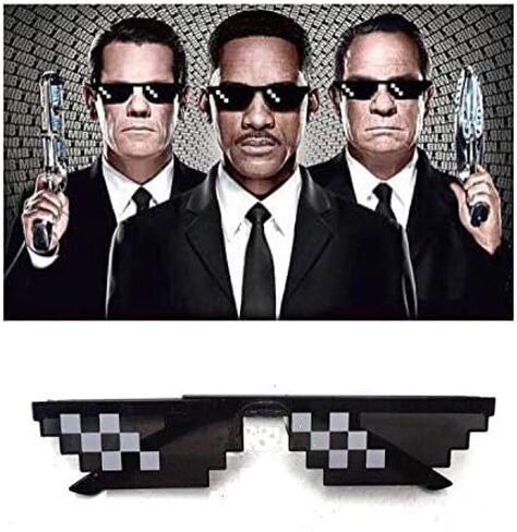 10 Pieces Thug Life Party Sunglasses Pixelated Mosaic Eyewear Black for Unisex Adults Kids in Kuwait