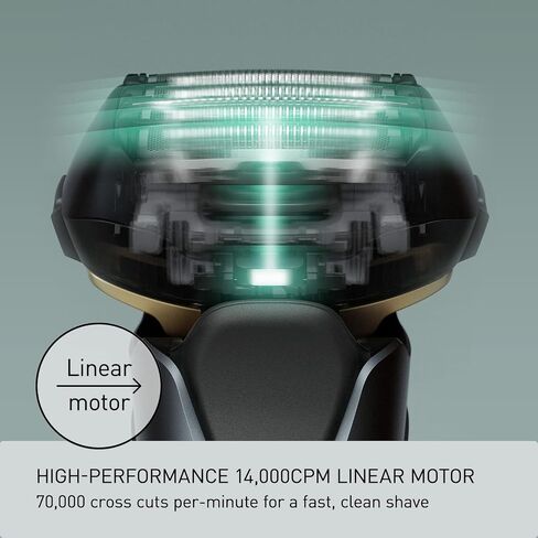 Panasonic Arc5 Electric Razor for Men ES-LV67-K + Replacement Outer Foil WES9173P, Wet Dry 5-Blade Shaver with Intelligent Shave Sensor and 16D Flexible Pivoting Head, ES-AM67-K, Black in Saudi Arabia