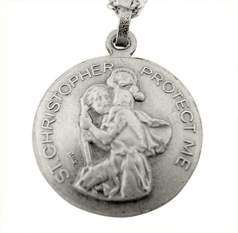 Nickel Silver Saint Christopher Athlete Sports Medal Pendant, 3/4 Inch in Saudi Arabia
