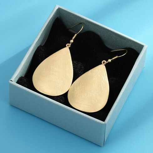 BIRSTONE Handmade Teardrop Earrings with Brushed Finished Dangle Earrings in Saudi Arabia