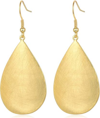BIRSTONE Handmade Teardrop Earrings with Brushed Finished Dangle Earrings in Saudi Arabia
