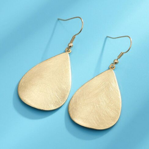 BIRSTONE Handmade Teardrop Earrings with Brushed Finished Dangle Earrings in Saudi Arabia