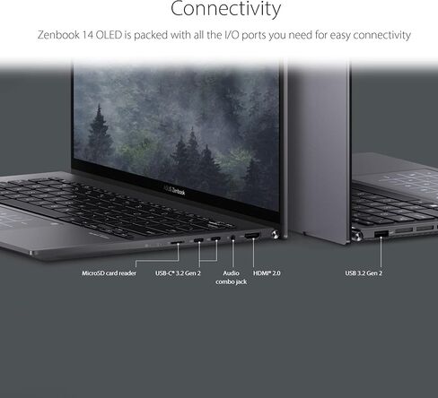 اسس لابتوب زين بوك 14 OLED 14 انش 2.8K OLED، وحدة معالجة مركزية AMD رايزن 7 5825U، بطاقة عرض مرئي راديون، ذاكرة RAM 8GB، 512GB PCIe SSD، ويندوز 11 هوم، اسود جايد UM3402YA-DS71 in Saudi Arabia