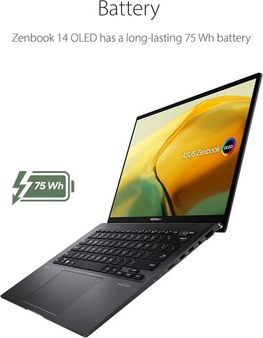 اسس لابتوب زين بوك 14 OLED 14 انش 2.8K OLED، وحدة معالجة مركزية AMD رايزن 7 5825U، بطاقة عرض مرئي راديون، ذاكرة RAM 8GB، 512GB PCIe SSD، ويندوز 11 هوم، اسود جايد UM3402YA-DS71 in Saudi Arabia
