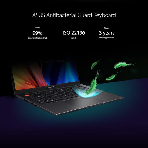 ASUS VivoBook S 14 OLED Slim Laptop, 14" 2.8K 16:10 Display, Intel Evo Platform, Intel Core i7-12700H CPU, 16GB RAM, 512GB SSD, Windows 11 Home, Indie Black, K3402ZA-DB74 in Kuwait