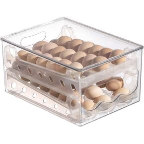 36 Grid Egg Holder for Refrigerator, Auto Scrolling Egg Storage Container For Refrigerator, 2-Layer Egg Cartons in Saudi Arabia