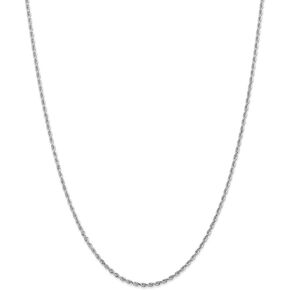 Solid 14k White Gold 2.00mm Diamond-Cut Quadruple Rope Chain Necklace - with Secure Lobster Lock Clasp in Kuwait