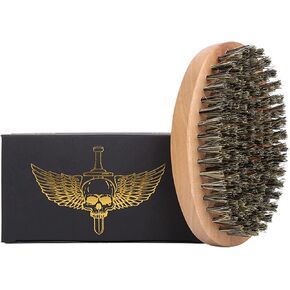 فرشاة اللحية الخشبية بشعيرات الخنزير للعناية باللحية والشارب للرجال، فرشاة شارب خشبية للحية السميكة والمجعد، هدايا الأب للأب، الأب، الزوج، الصديق، الجد، حجم الجيب كأداة للسفر، فكرة هدية عيد الأب in Kuwait