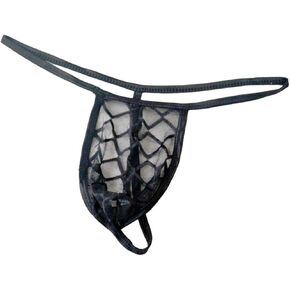 Thongs G-String Men's Mesh Panties Sexy Briefs Lace Lingerie Underwear Cotton Lingerie for Women Sexy (Black, XL) in Saudi Arabia