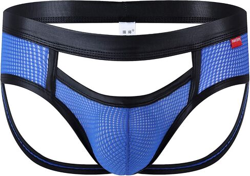 Swbreety Men's Hollow Out Jockstrap G-String Thong Bulge Pouch Mesh Underwear in Saudi Arabia