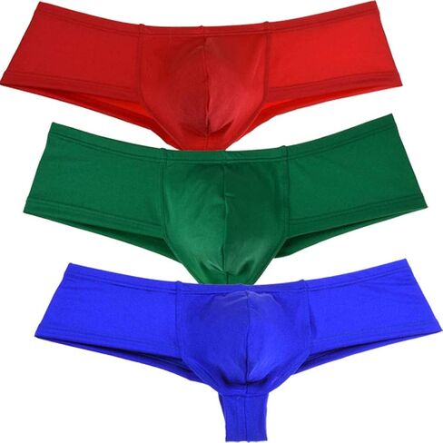 Jaxu Men's Elastic Spandex Thong Boxer Shiny Boxers Briefs Guys Pants Sexy Men Pouch Underwear in Kuwait