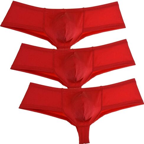Jaxu Men's Elastic Spandex Thong Boxer Shiny Boxers Briefs Guys Pants Sexy Men Pouch Underwear in Kuwait