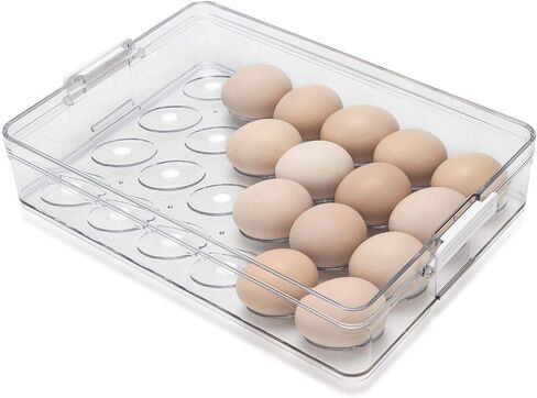 Bamlab 12 Eggs Holder for Refrigerator, Egg Container Organizer Storage for Fridge, Countertop, Clear in Saudi Arabia