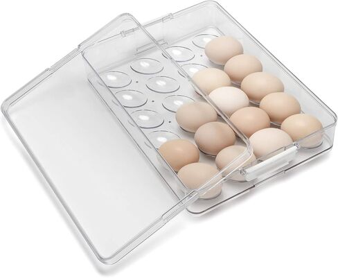 Bamlab 12 Eggs Holder for Refrigerator, Egg Container Organizer Storage for Fridge, Countertop, Clear in Saudi Arabia