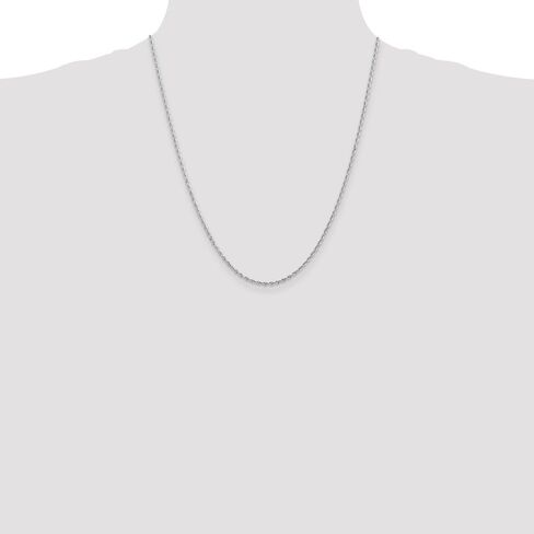 Solid 14k White Gold 2.00mm Diamond-Cut Quadruple Rope Chain Necklace - with Secure Lobster Lock Clasp in Kuwait