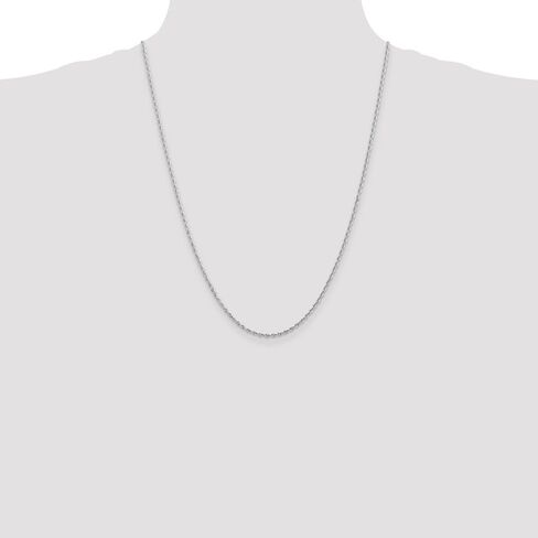 Solid 14k White Gold 2.00mm Diamond-Cut Quadruple Rope Chain Necklace - with Secure Lobster Lock Clasp in Kuwait