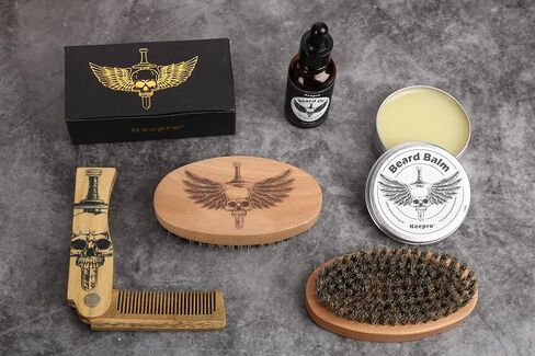 فرشاة اللحية الخشبية بشعيرات الخنزير للعناية باللحية والشارب للرجال، فرشاة شارب خشبية للحية السميكة والمجعد، هدايا الأب للأب، الأب، الزوج، الصديق، الجد، حجم الجيب كأداة للسفر، فكرة هدية عيد الأب in Kuwait