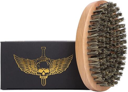 فرشاة اللحية الخشبية بشعيرات الخنزير للعناية باللحية والشارب للرجال، فرشاة شارب خشبية للحية السميكة والمجعد، هدايا الأب للأب، الأب، الزوج، الصديق، الجد، حجم الجيب كأداة للسفر، فكرة هدية عيد الأب in Kuwait