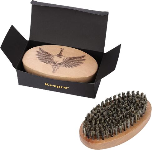 فرشاة اللحية الخشبية بشعيرات الخنزير للعناية باللحية والشارب للرجال، فرشاة شارب خشبية للحية السميكة والمجعد، هدايا الأب للأب، الأب، الزوج، الصديق، الجد، حجم الجيب كأداة للسفر، فكرة هدية عيد الأب in Kuwait