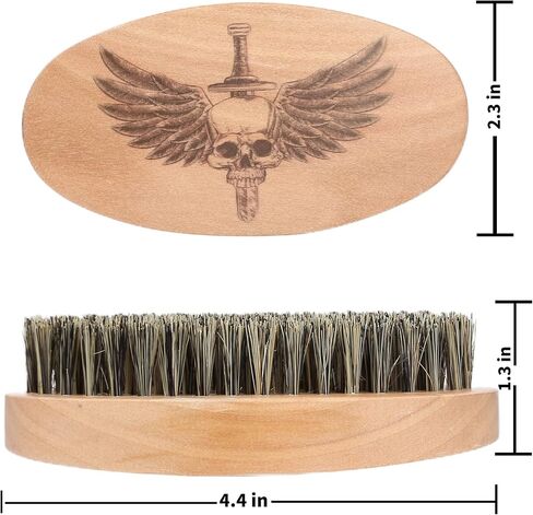 فرشاة اللحية الخشبية بشعيرات الخنزير للعناية باللحية والشارب للرجال، فرشاة شارب خشبية للحية السميكة والمجعد، هدايا الأب للأب، الأب، الزوج، الصديق، الجد، حجم الجيب كأداة للسفر، فكرة هدية عيد الأب in Kuwait